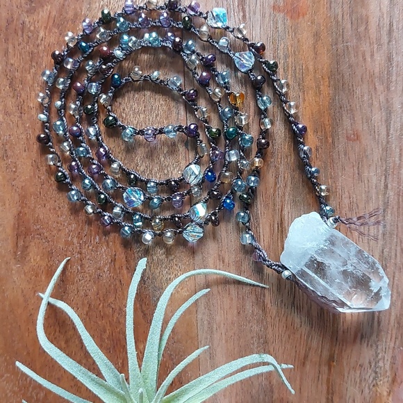 Hand Crafted Jewelry - Natural Quartz Crystal Necklace,  Artisan Jewelry by Rust Belt Raised, Quartz